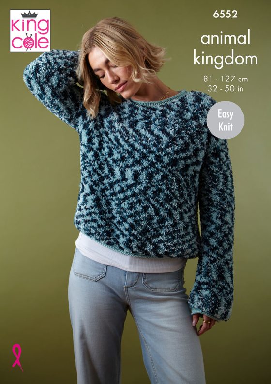 king cole animal kingdom ladies knitting pattern easy knit jumper cardigan 6552 fabric shack malmesbury