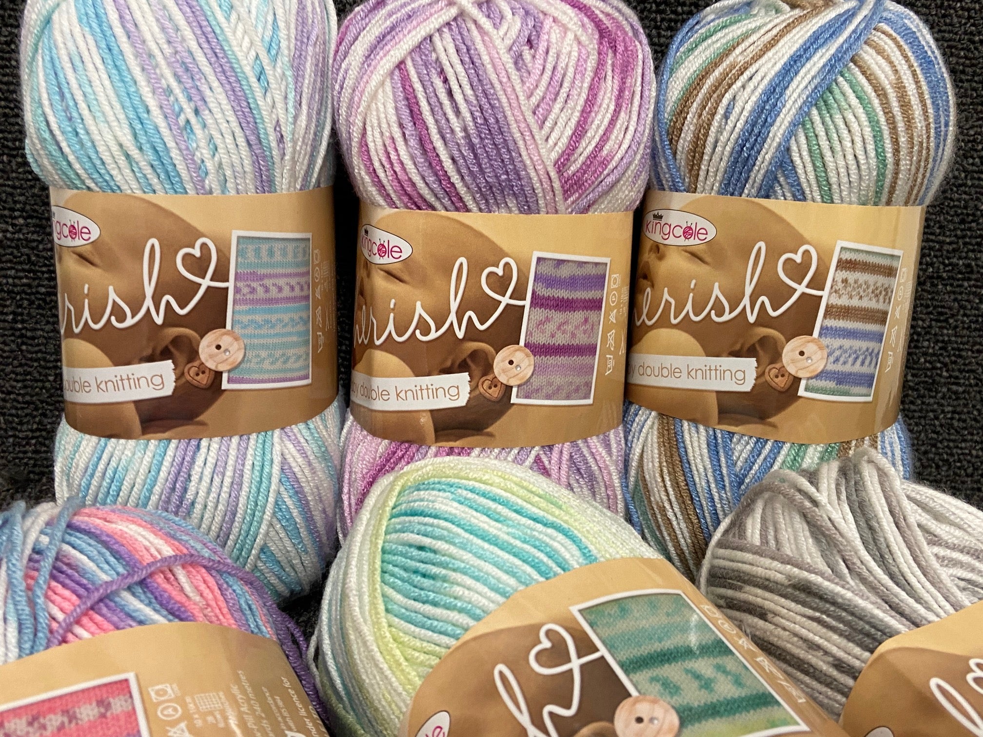 King Cole Cherish DK Double Knit Self Patterning Yarn Wool 100g Ball V ...