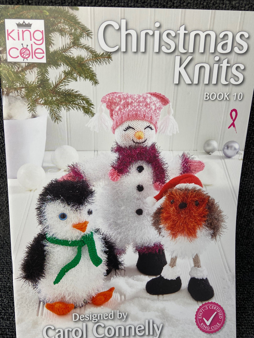 king cole christmas book 10 knittng patterns fabric shack malmesbury front cover