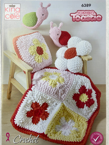 king cole crochet pattern Blanket Pillows & Snail Plushies Jumbo Toastie 6389 fabric shack malmesbury