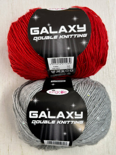 king cole galaxy sequin sequinned double knit dk wool yarn 50g mercury silver grey red knitting crochet fabric shack malmesbury