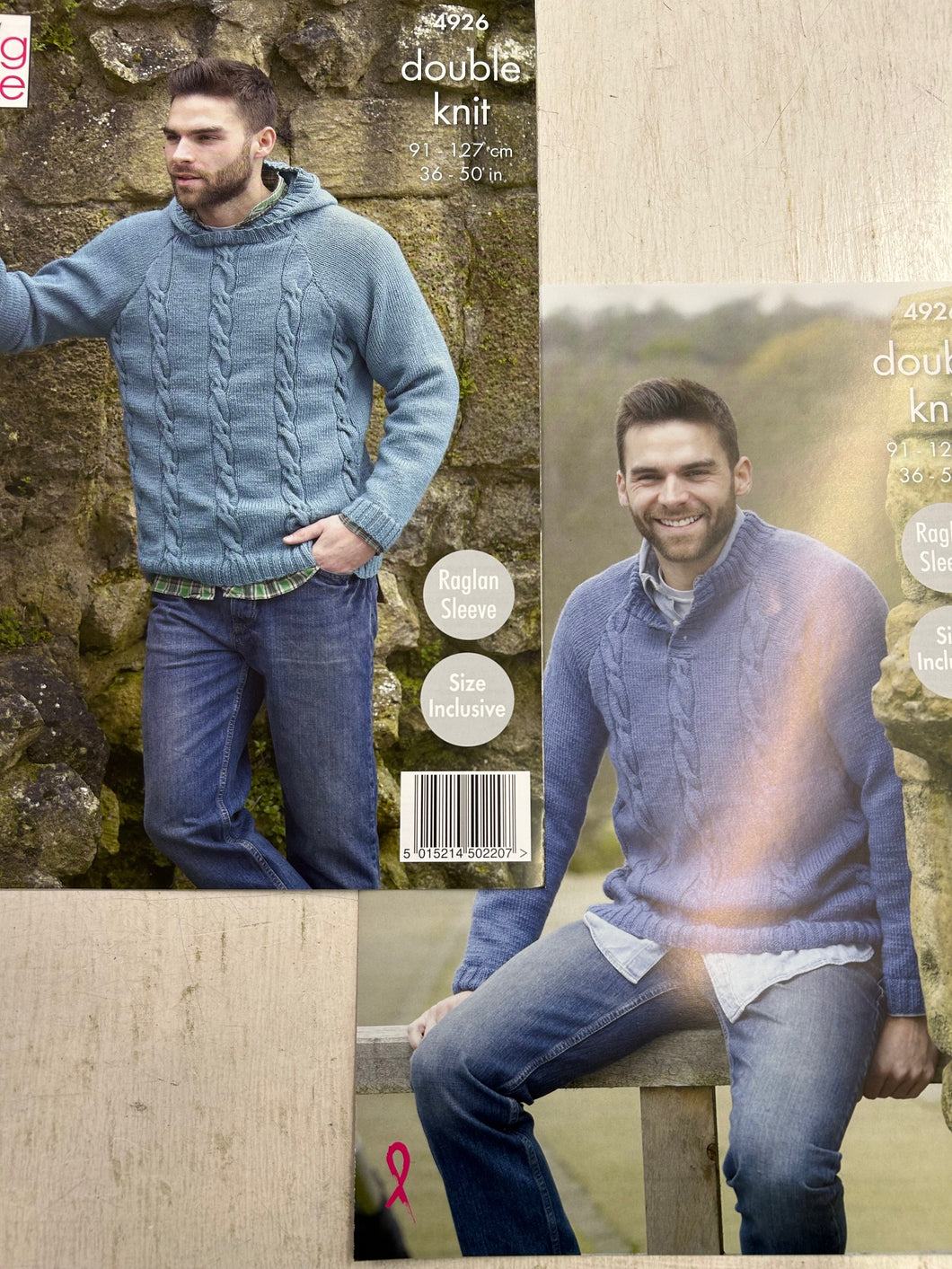 king cole gents hoodie hoody jumper cable knitting pattern double knit dk 4926 fabric shack malmesbury