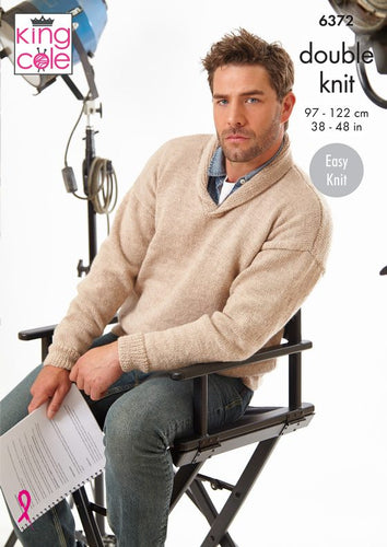 king cole hollywood collection easy knit knitting pattern gents mens jumper sweater fabric shack malmesbury P6372