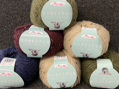 king cole homespun 50g merino viscose alpaca yarn wool plain nepp various colours fabric shack malmesbury