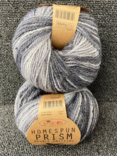 king cole homespun prism 50g merino viscose alpaca yarn wool self stripe  rain cloud grey 5184 fabric shack malmesbury