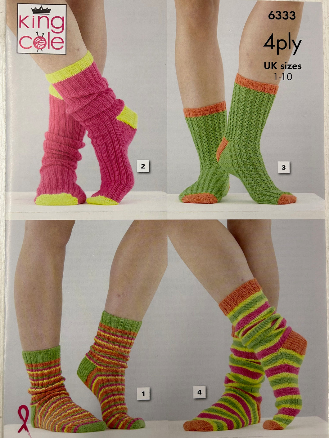 King Cole Knitting Pattern Ladies & Gents Socks Tiptoe 4Ply 6333