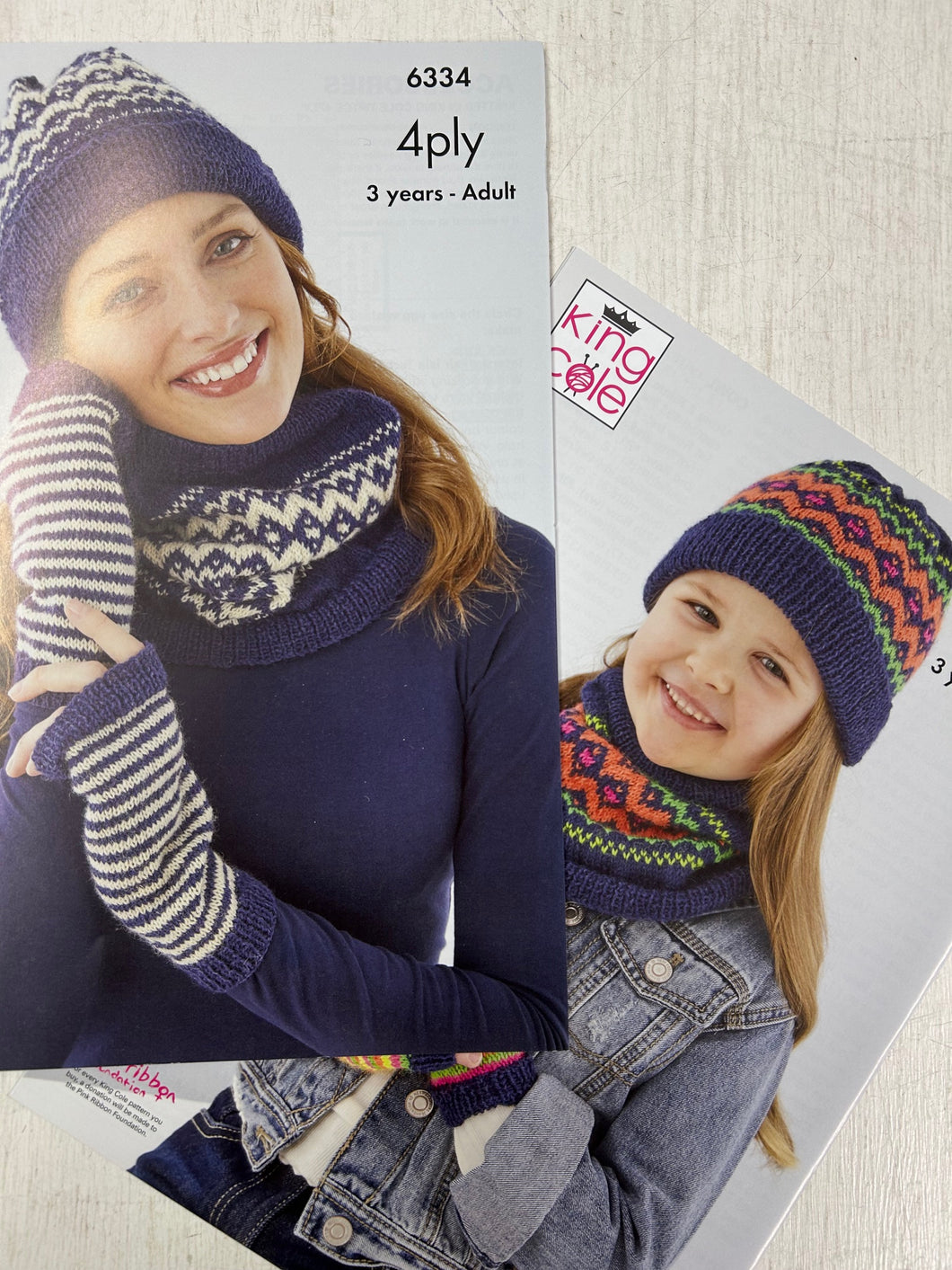 king cole knitting pattern 6334 hat cowl ladies kids gloves wrist warmer scarf tiptoe tip toe 4ply 4 ply fabric shack malmesbury