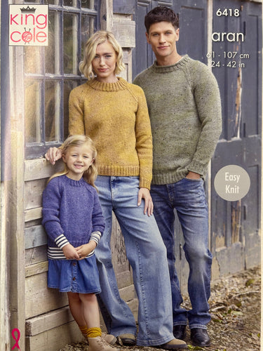 king cole knitting pattern 6418 gents ladies kids jumper aran easy knit homespun fabric shack malmesbury