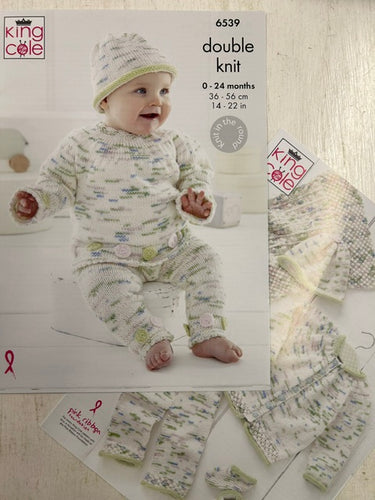 king cole knitting pattern Babies Jumper Cardigan Leggings Hat Bootees Blanket Dot Dot Dash Double Knit fabric shack malmesbury 6539