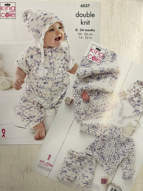 king cole knitting pattern Babies Onesie Hat Jumper Shorts Hat Blanket Dot Dot Dash Double Knit fabric shack malmesbury 6537