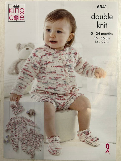 king cole knitting pattern Babies Onsie Cardigan Tabard Shorts Hat Bootees Dot Dot Dash fabric shack malmesbury 6541