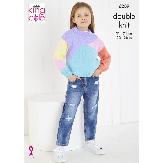 king cole knitting pattern kids jumper cardigan 6289 double knit dk fabric shack malmesbury