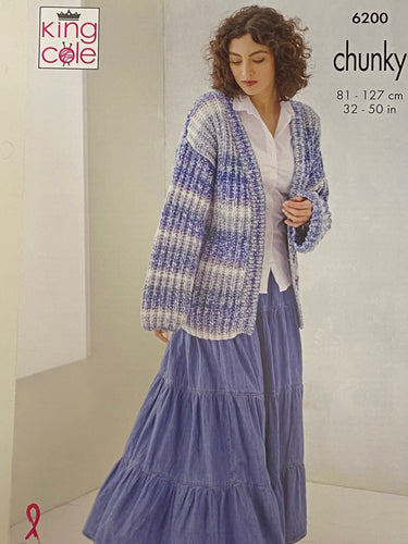 king cole knitting pattern ladies cardigan jumper sweater 6200 hedgerow chunky wool knit fabric shack malmesbury