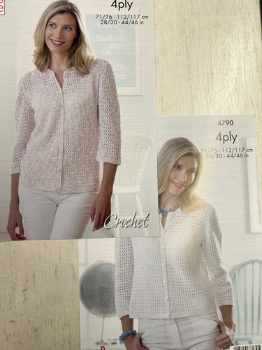 king cole ladies cardigan crochet pattern 4ply 4 ply fabric shack malmesbury 4790