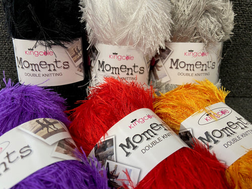 king cole moments long pile eyelash wool yarn 50g various colours knitting crochet fabric shack malmesbury