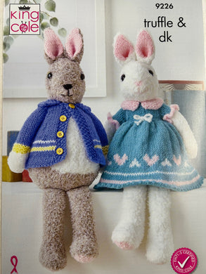 king cole truffle hare rabbit bunny toys knitting pattern 9226 fabric shack malmesbury