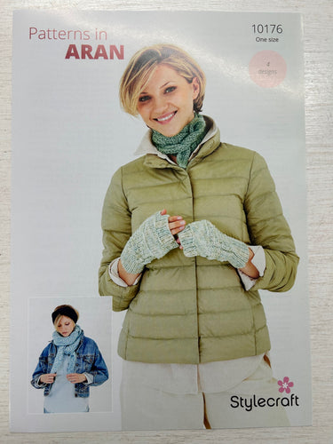 kntting pattern pattern accessories gloves scarf scarves headband serene grace aran stylecraft yarn wool fabric shack malmesbury 10176
