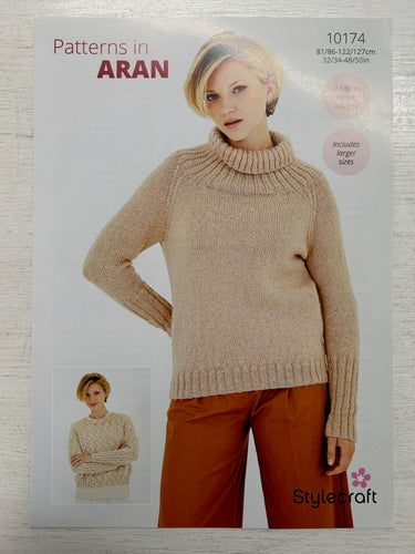 kntting pattern pattern jumper sweater serene grace aran stylecraft yarn wool fabric shack malmesbury 10174