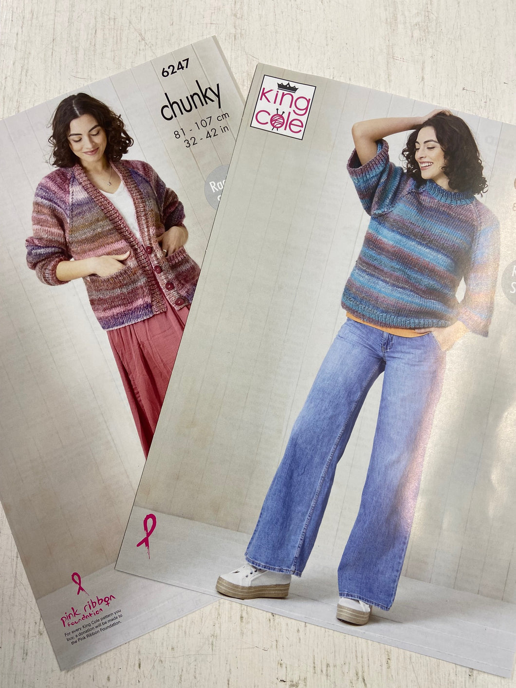 ladies women jumper sweater cardigan king cole knitting pattern cottagespun chunky 6247 knit yarn fabric shack malmesbury