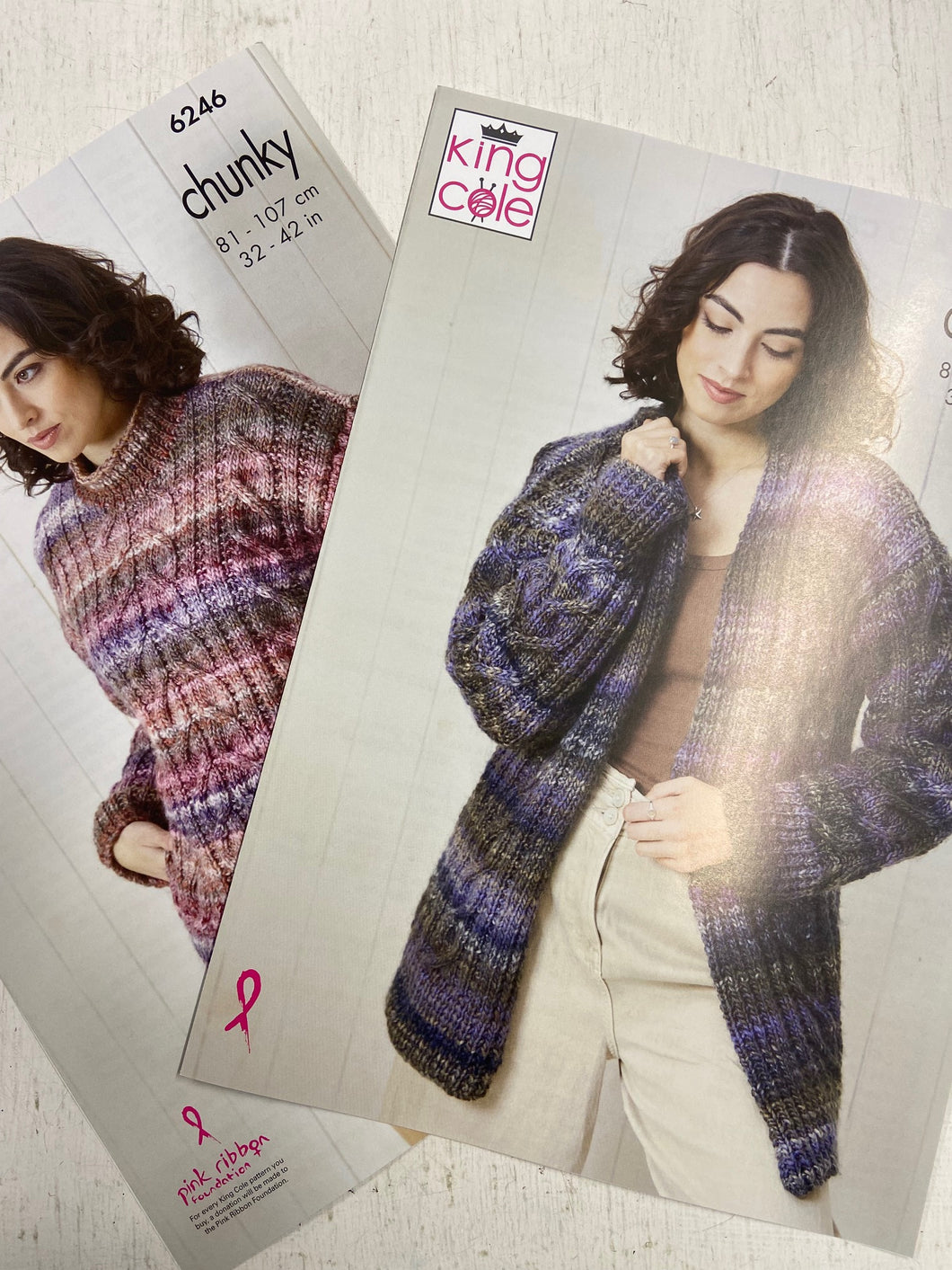 ladies womens cable cardigan jumper king cole knitting pattern cottagespun chunky 6246 knit yarn fabric shack malmesbury