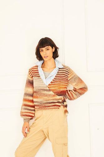 ladies wrap over cardigan stylecraft knit me crochet me double knit knitting pattern 10043 fabric shack malmesbury 2