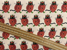leezaworks dear stella furruit platter cat black fruit strawberry strawberries blush pink cotton fabric shack malmesbury