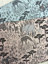 lewis & and Irene special delivery baby nursery wild animals zebra giraffe lion tiger monkey elephant koala ape cotton fabric shack malmesbury