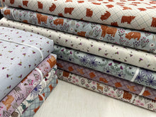 lewis & and irene a celtic summer highland cow cows heather plaid check thistle cotton fabric shack malmesbury