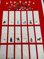 lewis & and irene away in a manger christmas cotton nativity scene advent calendar panel gold metallic fabric shack malmesbury 2