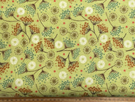 lewis and irene new forest winter flannel brushed cotton floral flowers green berries fabric shack malmesbury