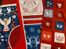 lewis and irene peace and joy christmas advent calendar panel red fabric shack malmesbury