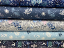 Lewis & Irene The Secret Winter Garden Midnight Blue Brushed Cotton Flannel Fabric by 1/4 Metre*