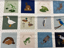 lewis & and irene small things rivers and creeks otter beaver frog heron kingfisher canadian goose panel cotton fabric shack malmesbury 3
