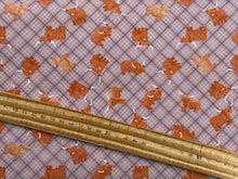 Lewis & Irene A Celtic Summer Highland Cows Check Heather Cotton Fabric by 1/4 Metre*
