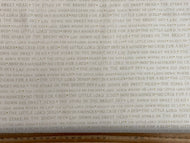 lewis & and irene away in a manger christmas cotton nativity scene script words cream gold metallic fabric shack malmesbury
