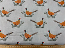 lewis & and irene country life reloved pheasant shoot shooting bird wild cotton fabric shack malmesbury grey