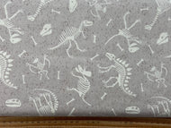 lewis & and irene dino dinosaur glow in the dark cotton fabric shack malmesbury skeleton bones natural