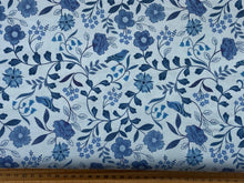 lewis & and irene forget me not forget-me-not lane flowers floral bird blue white cotton fabric shack malmesbury 2