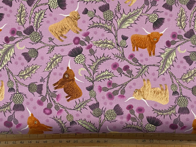 thumbnail image 2 of Liberty Of London Quilting Cotton Fabric - Thistle Highlands Foxglove Print, Purple/Green/Blue 2 of 5