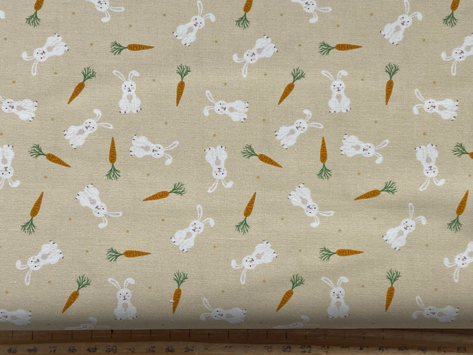 lewis & and irene small things country garden bunny rabbit carrot easter bunnies natural cotton fabric shack malmesbury