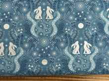 lewis & and irene winter winters moon hare star metallic pearl blue hare iced aqua cotton fabric shack malmesbury