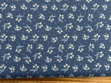 lewis & and irene winter winters moon hare star metallic pearl snowdrops twilight cotton fabric shack malmesbury