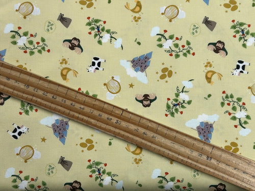 lewis and & irene small things fairytales fairy tales jack & the beanstalk cream cotton fabric shack malmesbury