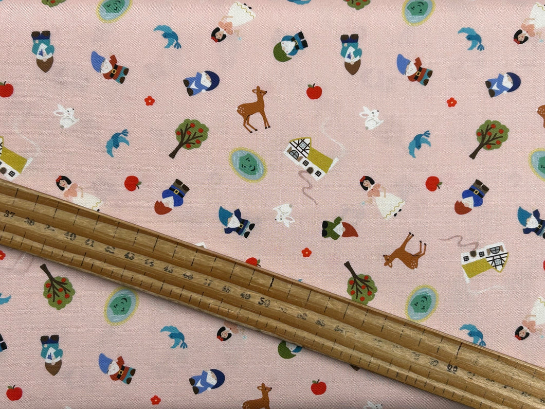 lewis and & irene small things fairytales fairy tales snow white light pink cotton fabric shack malmesbury
