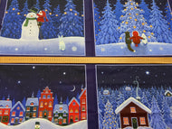 lewis and irene eva melhuish tomtens forest friends pillow cushion panel christmas holidays hare fox santa 3