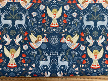 lewis and irene peace and joy christmas festive blue met gold  fabric shack malmesbury metallics