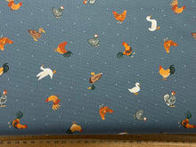 lewis and irene small thigs country  cotton fabric shack malmesbury quiltng sewing chickens and ducks country blue