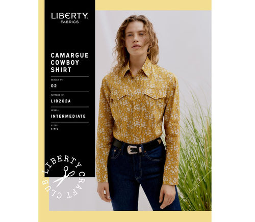 liberty dressmaking dress making pattern camargue cowbot shirt s m l  fabric shack malmesbury LIB202A