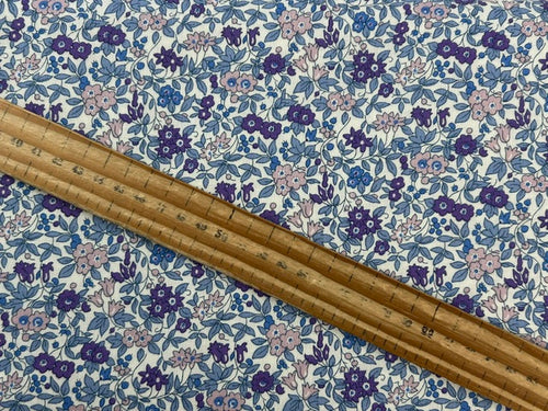 liberty everlasting forget me not blossom flower floral purple cotton fabric shack malmesbury