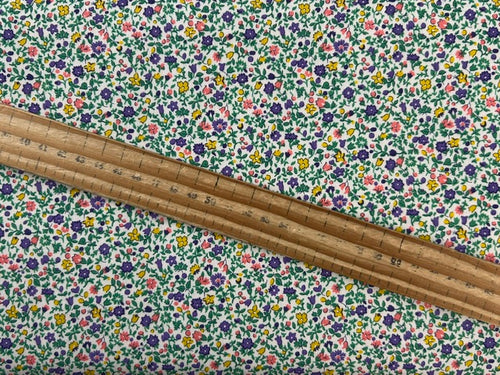 liberty everlasting posy haze flower floral yellow purple cotton fabric shack malmesbury